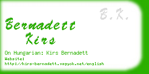 bernadett kirs business card